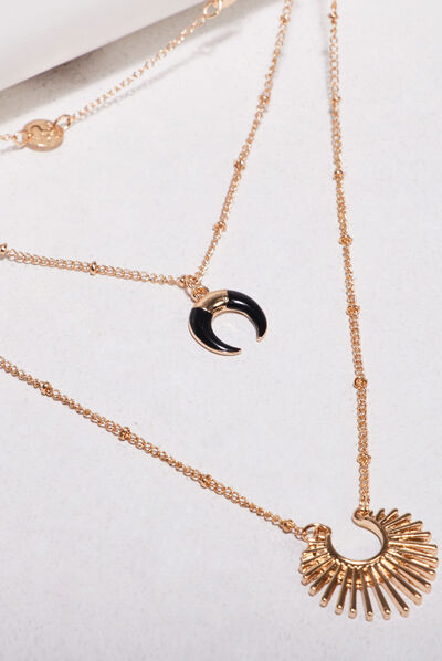 Collier multirangs couleur or femme