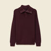Pull droit manches longues bordeaux homme