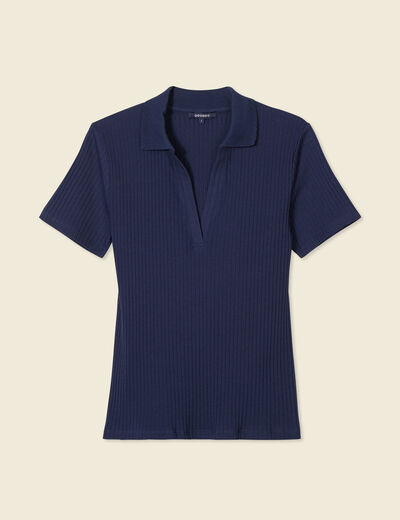 Polo manches courtes bleu marine femme