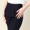 Pantalon large à pinces bleu foncé femme