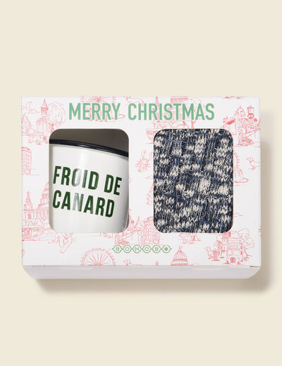 Coffret tasse X paire de chaussettes ecru homme
