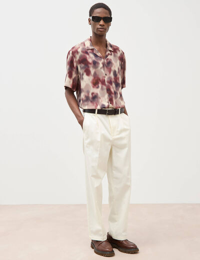 Chemise boyfriend manches courtes prune homme