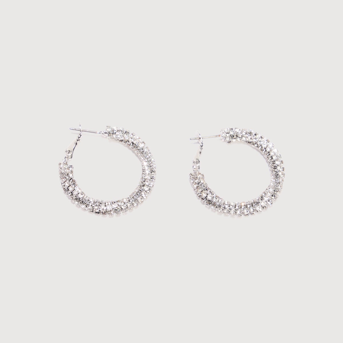 Cr&eacute;oles avec strass couleur argent femme