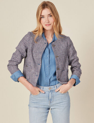 Veste droite éco-responsable bleu femme