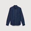 Chemise col am&eacute;ricain manches longues denim brut rinse homme