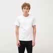 T-shirt col mao manches courtes en coton blanc homme