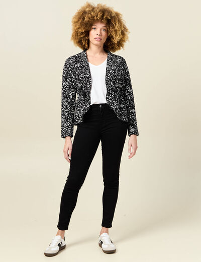 Gilet manches longues noué noir femme