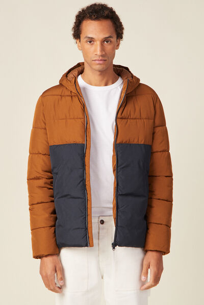 Doudoune oversize à capuche bleu marine homme