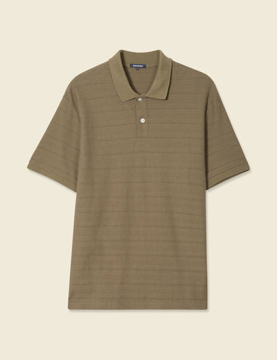 Polo manches courtes vert kaki homme