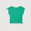 T-shirt col bateau manches courtes vert femme