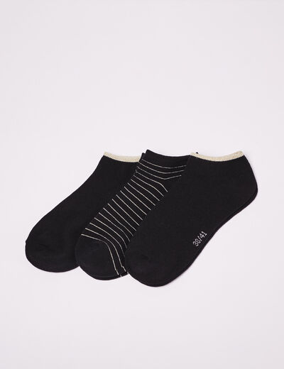Lot 3 paires chaussettes noir femme