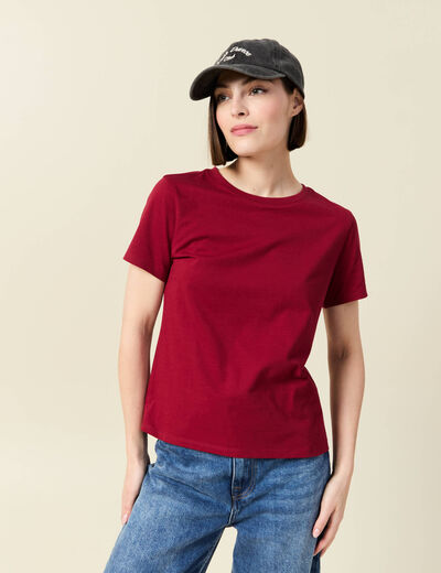 T-shirt manches courtes rouge femme