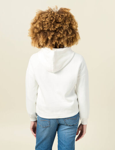 Sweat à capuche ecru femme