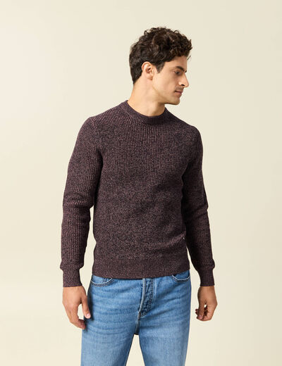 Pull manches longues bordeaux homme