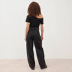 Jeans loose en coton denim gris femme