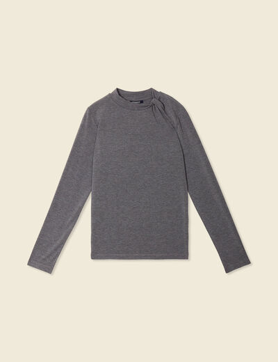 T-shirt manches longues gris femme