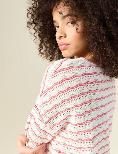 Pull éco-responsable rouge femme