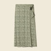 Jupe longue portefeuille vert kaki femme