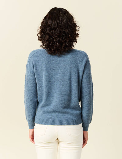 Pull manches longues bleu clair femme