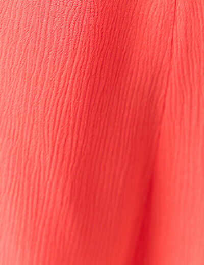 Combinaison pantalon bretelles rouge corail femme
