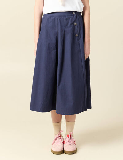 Jupe en coton bleu marine femme