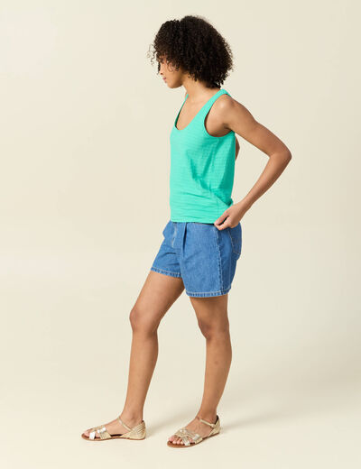 Débardeur sans manches vert turquoise femme