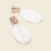 Boucles d'oreilles pendantes ecru femme