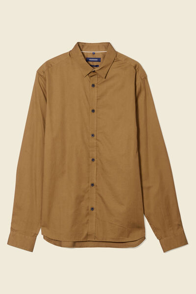 Chemise manches longues vert kaki homme
