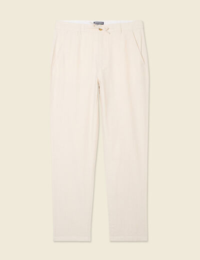 Pantalon chino droit beige homme