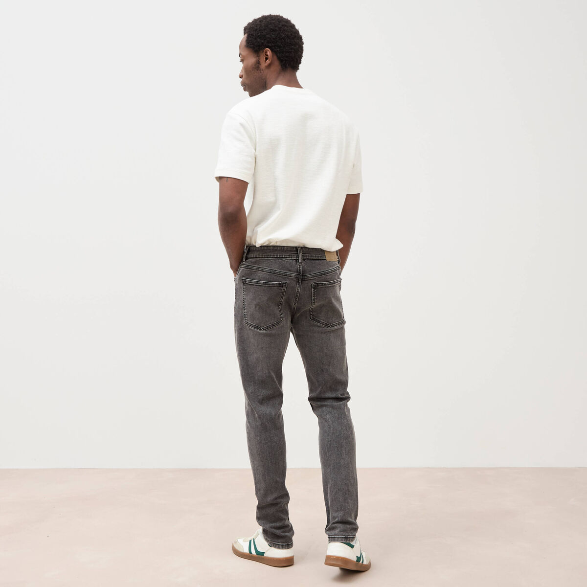 Jeans skinny tapered denim snow noir homme