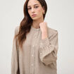Chemise oversize manches longues marron clair femme