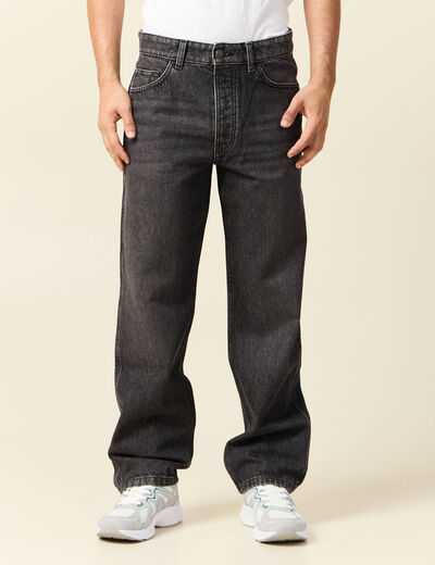 Jeans large relaxed denim snow noir homme