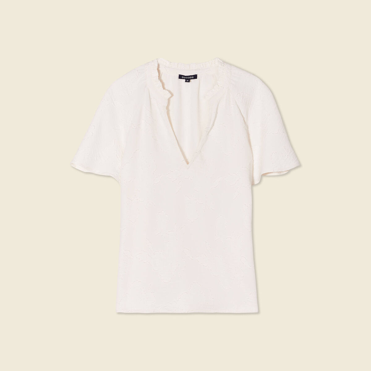 Blouse manches courtes blanc femme