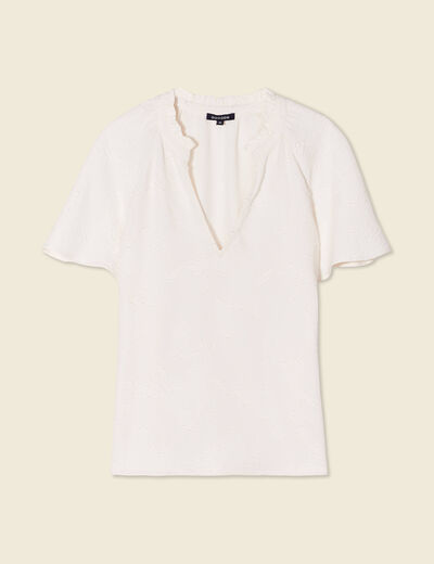 Blouse manches courtes blanc femme