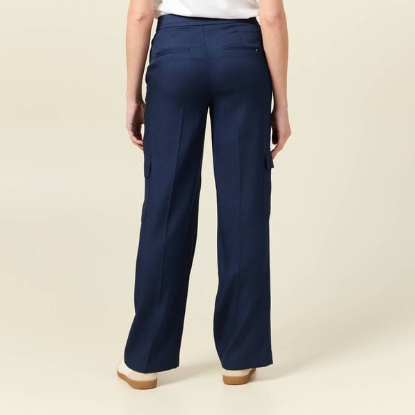 pantalon cargo straight bleu marine femme Pantalon cargo straight bleu marine femme