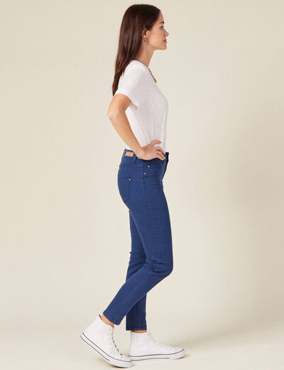 Pantalon slim 7/8ème bleu marine femme