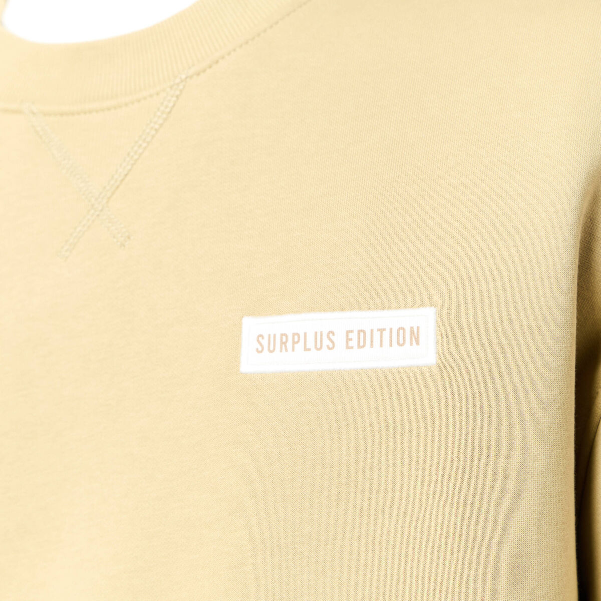 Sweat col rond manches longues beige homme