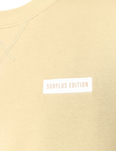Sweat col rond manches longues beige homme