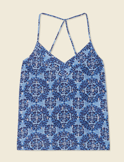 Caraco bretelles fines bleu femme