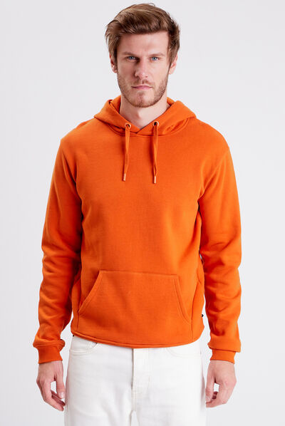Sweat manches longues orange homme