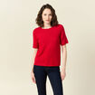 Pull manches courtes rouge femme