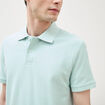 Polo cintr&eacute; manches courtes bleu gris homme