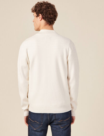 Gilet manches longues zippé ecru homme