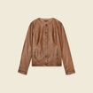 Blouson simili cuir marron femme