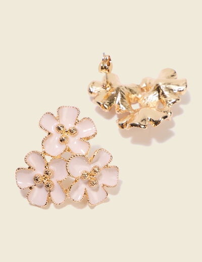 Boucles d'oreilles rose poudr&eacute;e femme