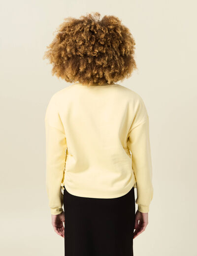 Sweat manches longues jaune clair femme