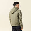 Blouson col montant à capuche vert kaki homme