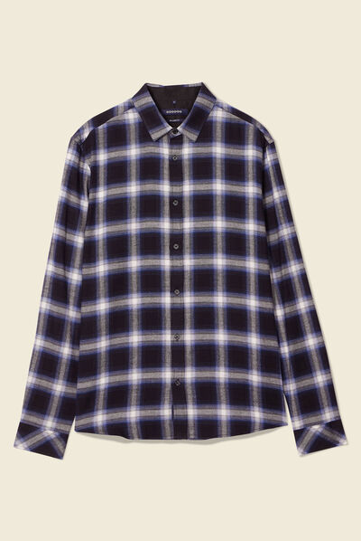 Chemise manches longues bleu electrique homme