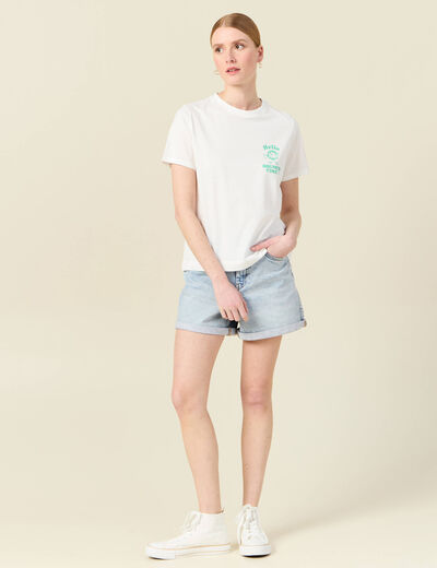 T-shirt éco-responsable ecru femme