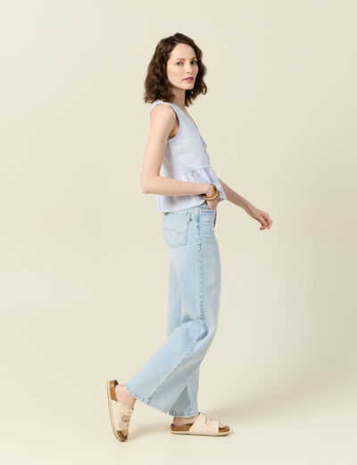 Blouse sans manches bleu pastel femme